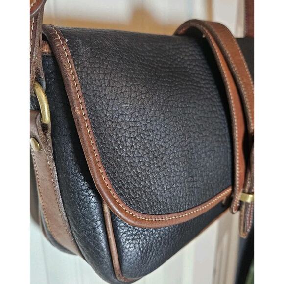 Dooney & Bourke Vintage Equestrian Shoulder Bag AWL Black & Brown 80s-90s - Picture 7 of 12